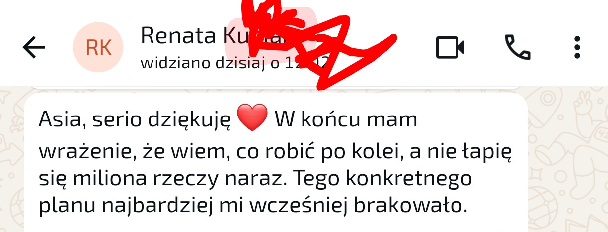 Screen opinii o współpracy z Joanną — 9